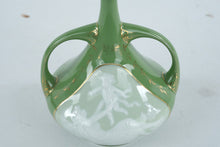 Load image into Gallery viewer, Antique Schutz Marke German Porcelain Vase Green Jasperware Style Classical Figure Circa 1900

