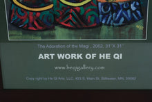 Load image into Gallery viewer, He Qi “The Adoration of the Magi” – Framed Contemporary Religious Art Print (2002)
