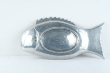 Load image into Gallery viewer, Arthur Court 1975 Vintage Aluminum Fish Serving Platter Green Stone Eye 25 Inch
