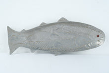 Load image into Gallery viewer, Vintage Arthur Court 1986 Salmon Run School of Fish Aluminum Platter Red Stone Eye

