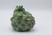 Load image into Gallery viewer, TG Made in Italy Majolica Artichoke Covered Bowl Green Ceramic 5 5 Inch
