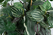 Load image into Gallery viewer, Artificial Mixed Greenery Arrangement in Handwoven Oval Basket – 13&quot; x 12&quot; x 7&quot; Realistic Silk Plant Display
