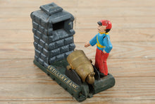 Load image into Gallery viewer, Cast Iron Artillery Mechanical Coin Bank Cannon Scene
