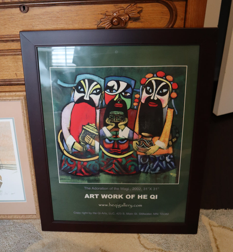 He Qi “The Adoration of the Magi” – Framed Contemporary Religious Art Print (2002)