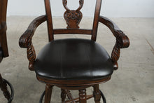 Load image into Gallery viewer, Ashley North Shore D553 130 Swivel Bar Stools Set of 2 Carved Wood 30 Inch
