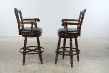 Load image into Gallery viewer, Ashley North Shore D553 130 Swivel Bar Stools Set of 2 Carved Wood 30 Inch
