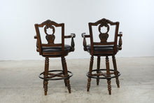 Load image into Gallery viewer, Ashley North Shore D553 130 Swivel Bar Stools Set of 2 Carved Wood 30 Inch
