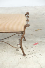 Load image into Gallery viewer, Ashley Furniture Wrought Iron Upholstered Bench
