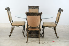Load image into Gallery viewer, Ashley Furniture Ornate Glass Top Dining Table and Four Chair Set
