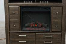 Load image into Gallery viewer, Ashley Juararo B251-49 Rustic Media Chest with Electric Fireplace
