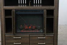 Load image into Gallery viewer, Ashley Juararo B251-49 Rustic Media Chest with Electric Fireplace
