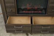 Load image into Gallery viewer, Ashley Juararo B251-49 Rustic Media Chest with Electric Fireplace
