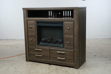 Load image into Gallery viewer, Ashley Juararo B251-49 Rustic Media Chest with Electric Fireplace
