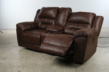 Load image into Gallery viewer, Ashley Stoneland Brown Power Reclining Loveseat with Console

