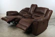 Load image into Gallery viewer, Ashley Stoneland Brown Power Reclining Loveseat with Console
