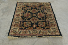 Load image into Gallery viewer, Austin Collection Wool Area Rug Turkish Floral Black Gold 3 x 5
