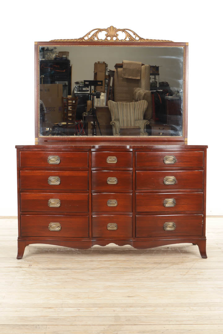 Authentic Mahogany 12-Drawer Dresser by Continental