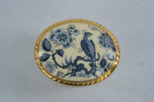 Load image into Gallery viewer, Aynsley England Bone China Blue White Bird Floral Trinket Box Gold Trim 2 Inch
