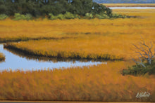 Load image into Gallery viewer, B Horton Signed Original Oil Painting Coastal Marsh Landscape 34 x 28
