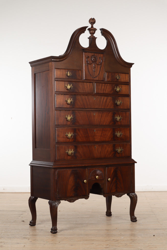 Antique Flamed Mahogany Tall Boy - Berkey and Gay
