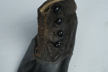 Load image into Gallery viewer, Antique Style Black Leather Baby Boots Button Up Infant Shoes Victorian Edwardian
