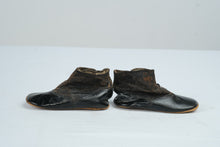 Load image into Gallery viewer, Antique Style Black Leather Baby Boots Button Up Infant Shoes Victorian Edwardian

