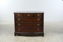 Load image into Gallery viewer, Traditional Bow Front Bachelor's Chest – Mahogany Finish – 6 Drawers
