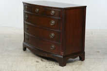 Load image into Gallery viewer, Traditional Bow Front Bachelor's Chest – Mahogany Finish – 6 Drawers
