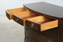 Load image into Gallery viewer, Traditional Bow Front Bachelor's Chest – Mahogany Finish – 6 Drawers
