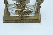 Load image into Gallery viewer, Bohemia Crystal Poland Vase Brass Grape Vine Holder Handmade Glass Vintage
