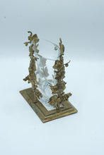 Load image into Gallery viewer, Bohemia Crystal Poland Vase Brass Grape Vine Holder Handmade Glass Vintage
