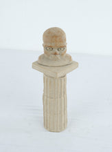 Load image into Gallery viewer, Handmade Ceramic Baby Head Vessel Sculpture Pedestal Studio Pottery Folk Art 11 Inch
