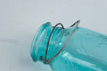Load image into Gallery viewer, Vintage Ball Ideal Aqua Blue Mason Jar Bicentennial Eagle Seal Wire Bail
