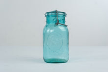 Load image into Gallery viewer, Vintage Ball Ideal Aqua Blue Mason Jar Bicentennial Eagle Seal Wire Bail
