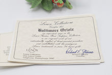 Load image into Gallery viewer, Lenox Baltimore Oriole 1990 Garden Bird Porcelain Figurine Certificate

