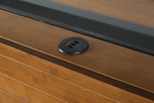 Load image into Gallery viewer, Modern Bamboo &amp; Metal Queen Platform Bed with USB Ports &amp; Headboard Shelf
