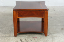 Load image into Gallery viewer, Traditional Inlaid Wood End Table with Lower Shelf
