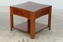 Load image into Gallery viewer, Traditional Inlaid Wood End Table with Lower Shelf
