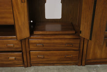 Load image into Gallery viewer, Vintage Three-Piece Modular Wood Wall Unit with Bar Cabinet and Display Shelves
