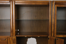 Load image into Gallery viewer, Vintage Three-Piece Modular Wood Wall Unit with Bar Cabinet and Display Shelves
