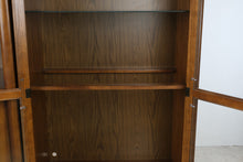 Load image into Gallery viewer, Vintage Three-Piece Modular Wood Wall Unit with Bar Cabinet and Display Shelves
