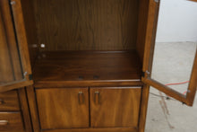 Load image into Gallery viewer, Vintage Three-Piece Modular Wood Wall Unit with Bar Cabinet and Display Shelves
