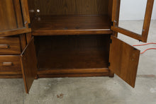 Load image into Gallery viewer, Vintage Three-Piece Modular Wood Wall Unit with Bar Cabinet and Display Shelves
