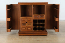 Load image into Gallery viewer, Exquisite Carved Oriental Flip-Top Bar Cabinet – Green Stone Inlay Top – Rare Multi-Use Liquor &amp; Wine Storage
