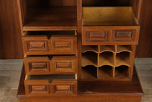 Load image into Gallery viewer, Exquisite Carved Oriental Flip-Top Bar Cabinet – Green Stone Inlay Top – Rare Multi-Use Liquor &amp; Wine Storage

