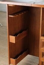 Load image into Gallery viewer, Exquisite Carved Oriental Flip-Top Bar Cabinet – Green Stone Inlay Top – Rare Multi-Use Liquor &amp; Wine Storage
