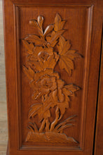 Load image into Gallery viewer, Exquisite Carved Oriental Flip-Top Bar Cabinet – Green Stone Inlay Top – Rare Multi-Use Liquor &amp; Wine Storage
