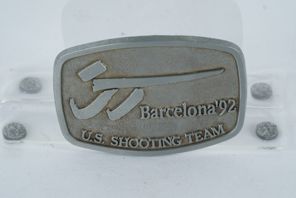 1992 Barcelona Olympics U.S. Shooting Team Belt Buckle – Official Commemorative Pewter