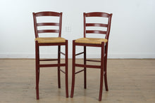 Load image into Gallery viewer, One-of-a-Kind Rustic Round Bar Table with Mixed Designer Bar Stools Set
