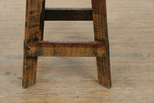 Load image into Gallery viewer, One-of-a-Kind Rustic Round Bar Table with Mixed Designer Bar Stools Set
